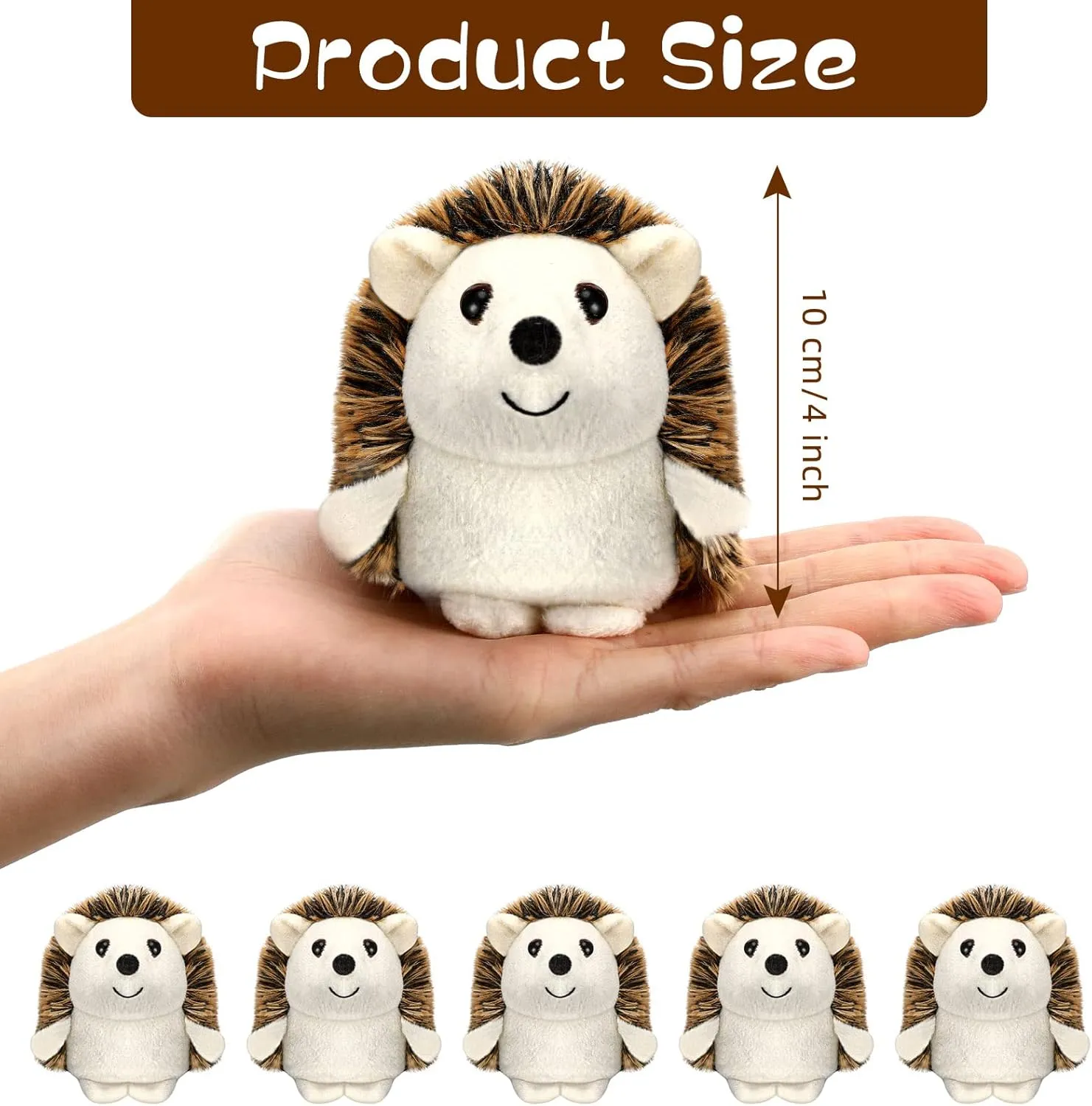 Zubebe Mini Hedgehog Toy Bulk Graduation Plush Stuffed Animal 4 Inch Small Party Favor Decoration DIY Keychain Kid Children Classroom First Day of School Gifts for Baby Shower Birthday(24 Pcs)